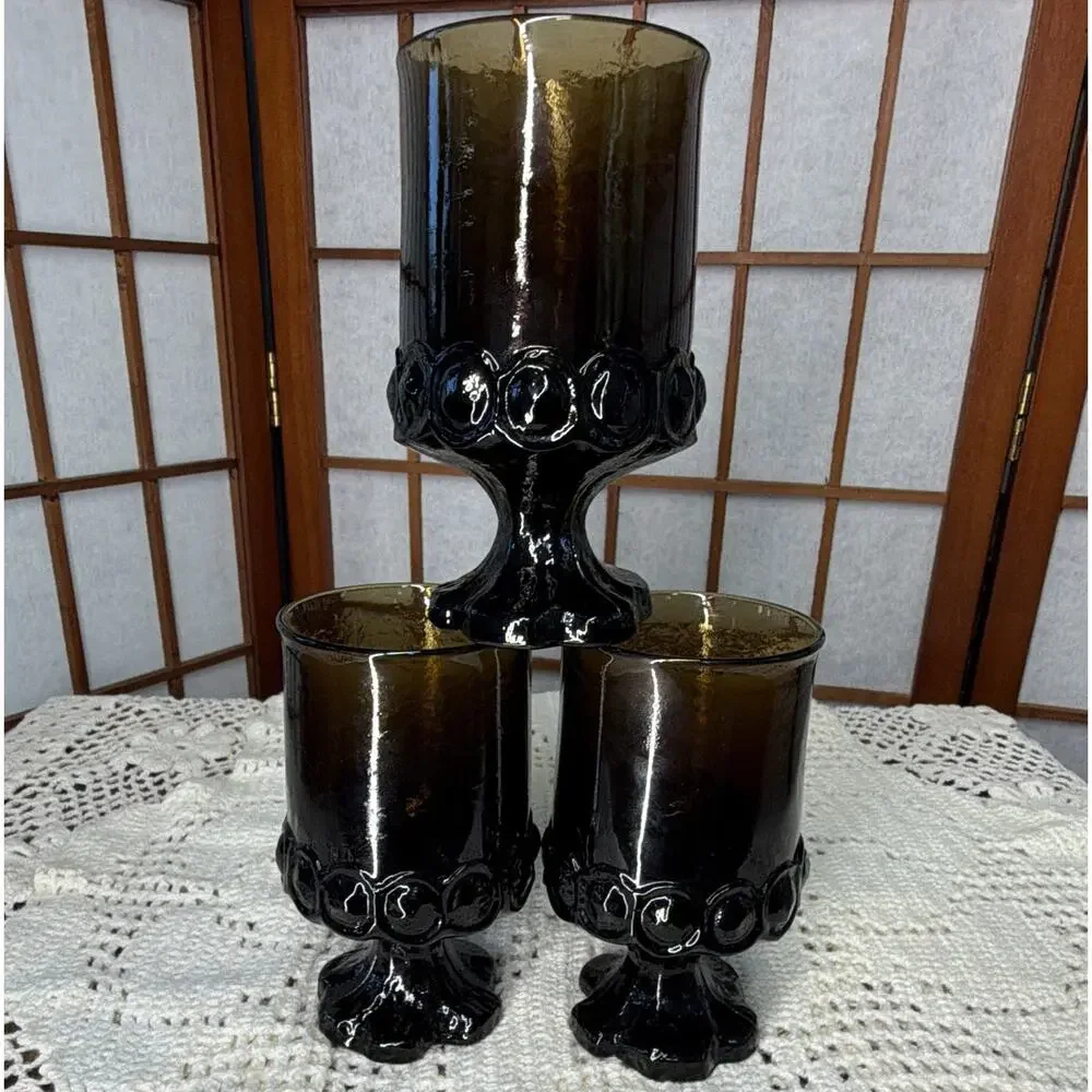 Vintage Franciscan - Smoke Brown Water Goblet Glass 5.5